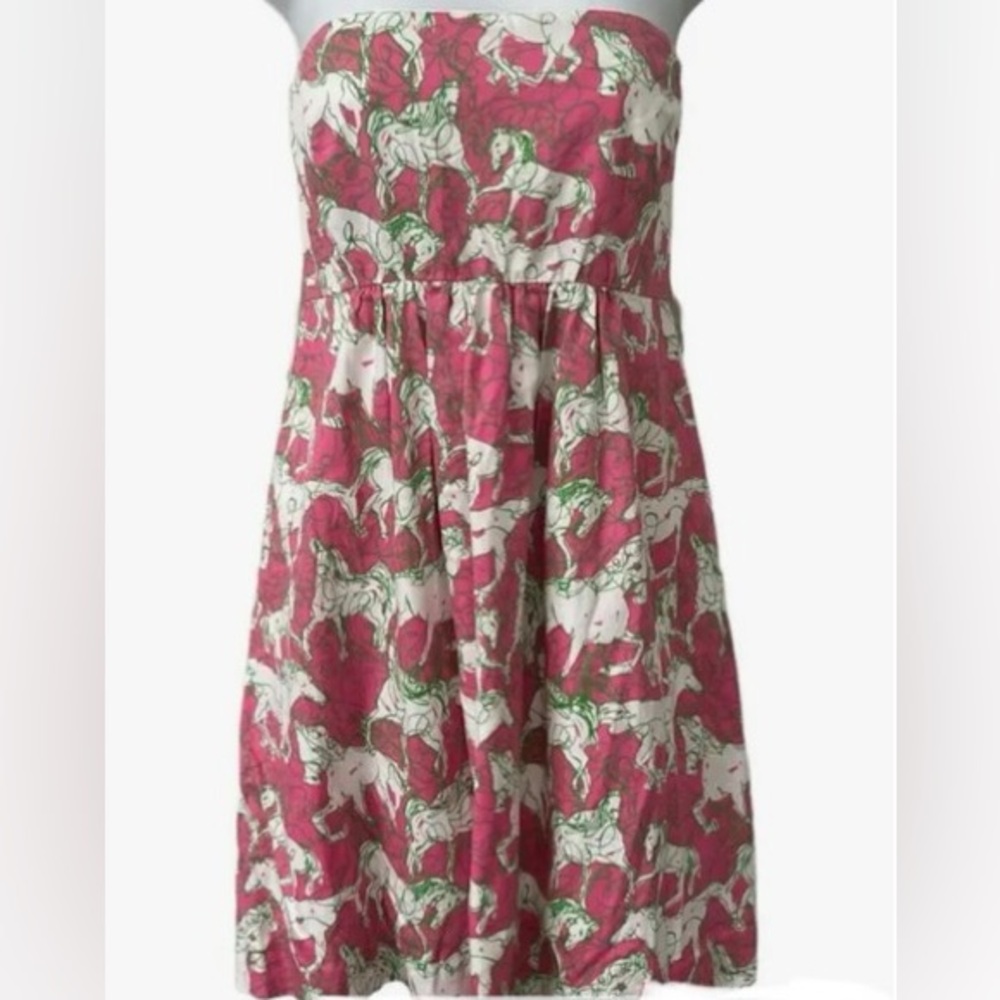 Lilly Pulitzer Wyatt Vintage horse “Hot to Trot” Kentucky Derby Dress Size 4